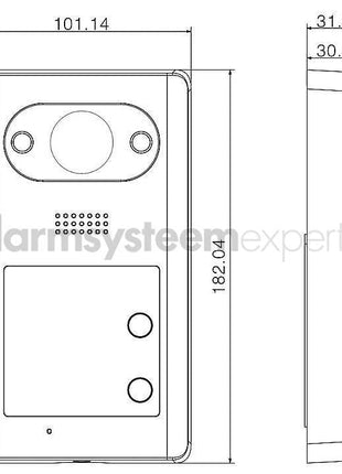 VTO3211D-P Video Intercom buitenpost met 1 drukknop, Mifare taglezer, PoE - alarmsysteemexpert.nl